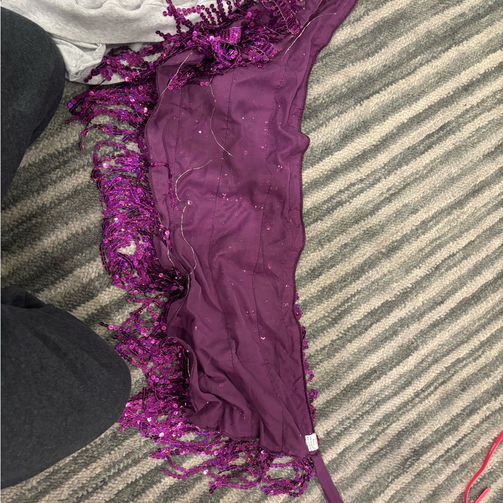 Purple Beaded tie light up skirt